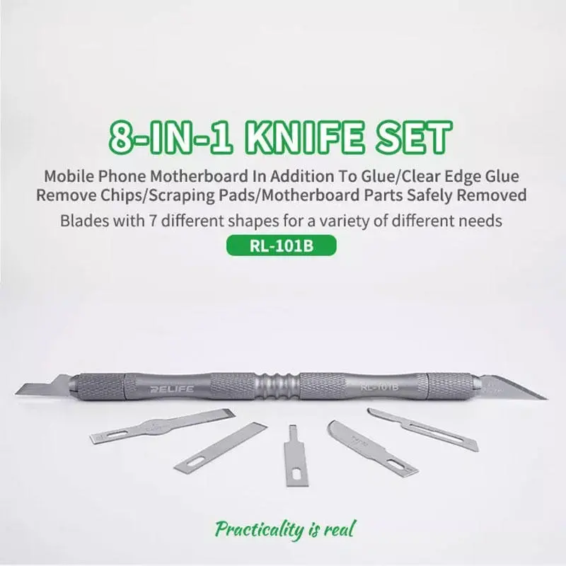 Relife 8-in-1 BGA Chip Glue Remover | CPU IC Scraping Pry Tool for Motherboards - Image 5