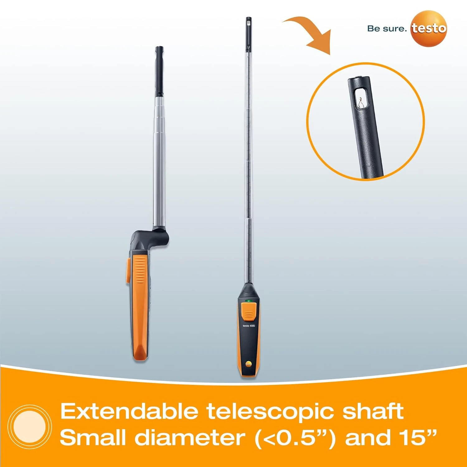 Testo 405i Anemometer - Bluetooth Wireless HVAC CFM Meter | Air Speed & Temperature - Image 5