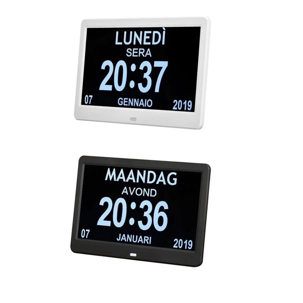 Large 10.1 Inch Digital Day Clock - High Definition Date & Time Display - Table Alarm Clock - Image 3
