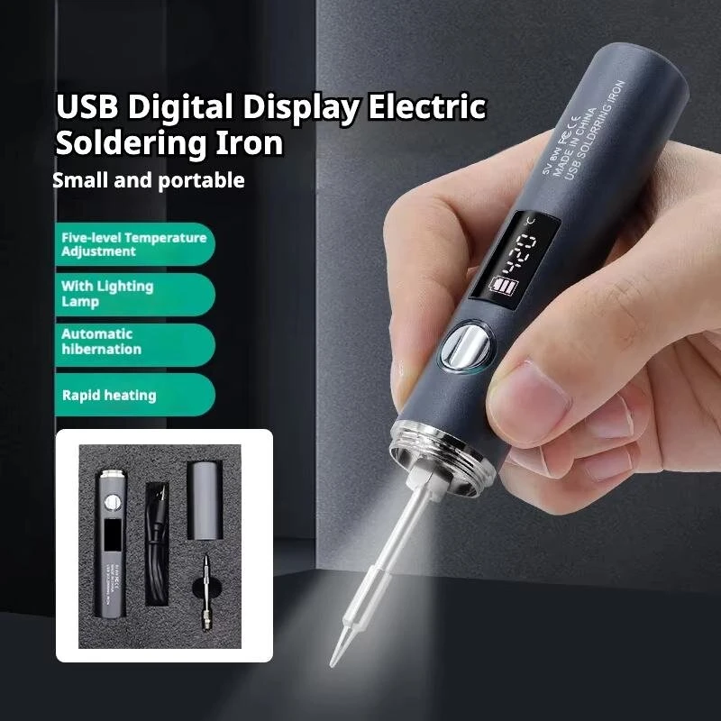 USB Soldering Iron - Wireless Rechargeable Type-C - 5 Adjustable Temperatures - Fast Heating Portable Welding Tool - Image 2