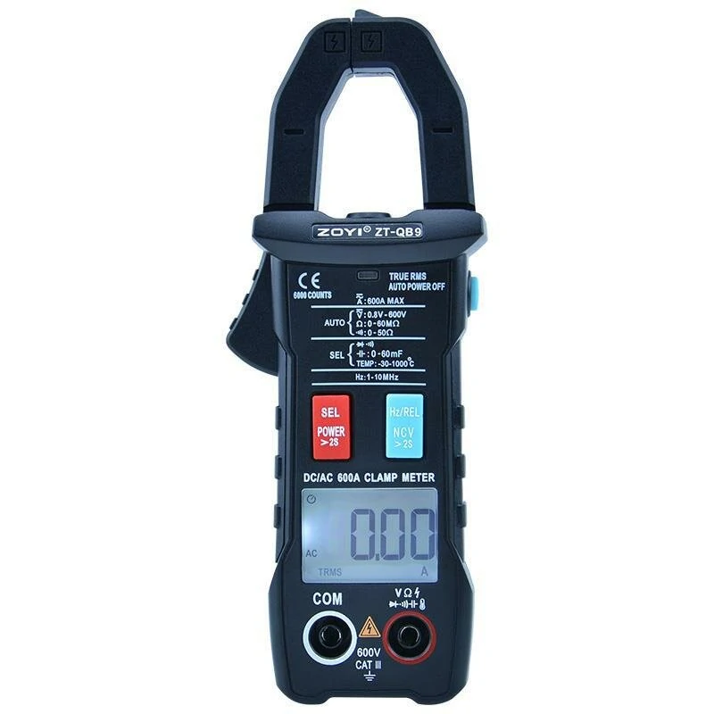 ZT-QB9 TRMS Clamp Meter - 600A AC/DC Current Tester | Auto-Ranging Voltage Ammeter - Image 2
