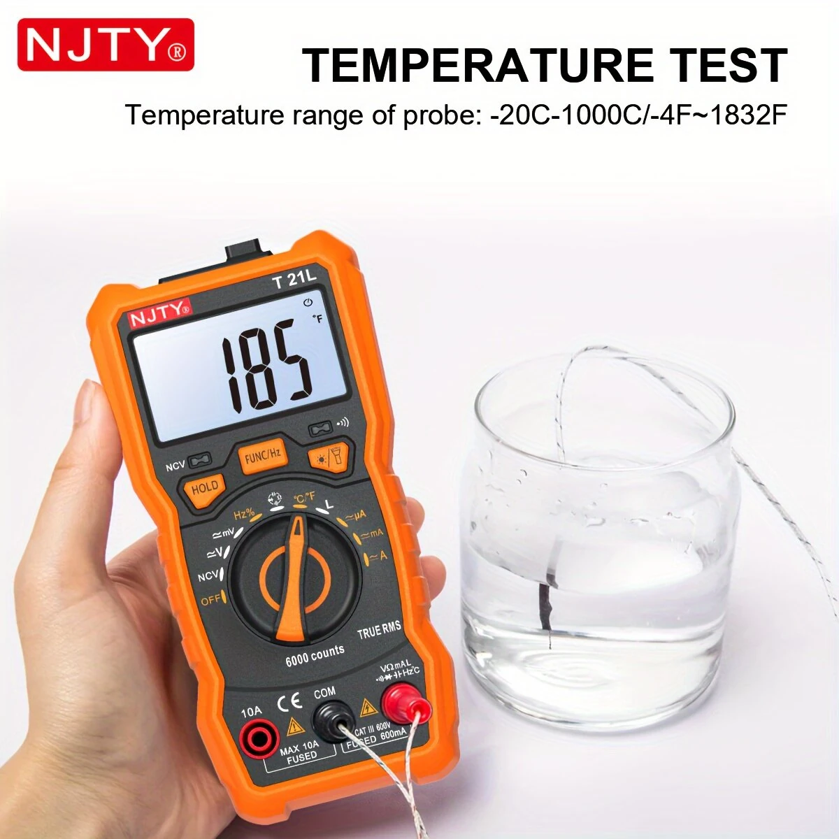 NJTY T21D T21L True RMS Multimeter - 6000 Counts Auto-Ranging | AC/DC Voltage Current - Image 4