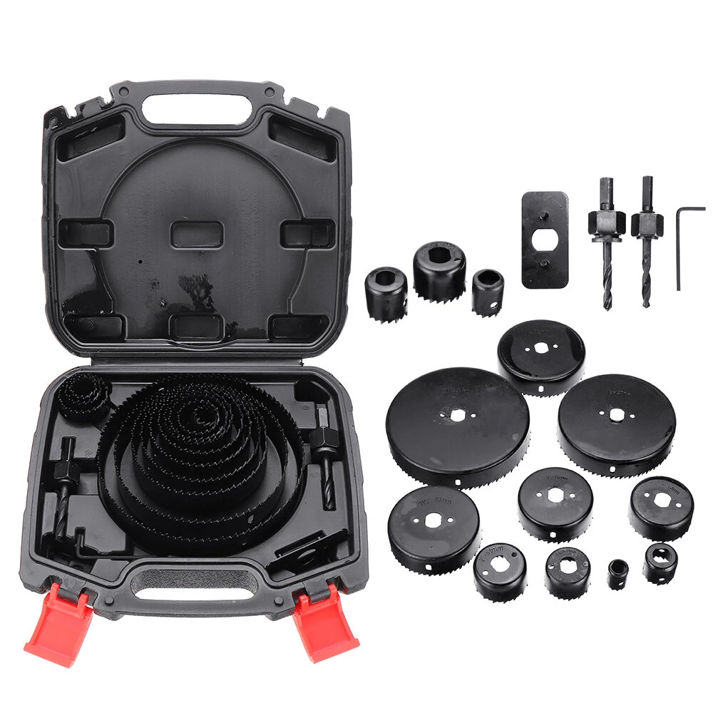 19Pcs Hole Saw Cutter Kit | 13 Blades 19-152mm | For Wood, Plywood, Drywall, PVC - Image 2