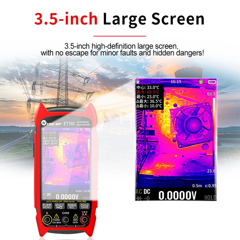 MUSTOOL ET15S/MT15S IR Camera Multimeter - 256x192 IR Thermal Imager | 3.5 LCD - Image 3