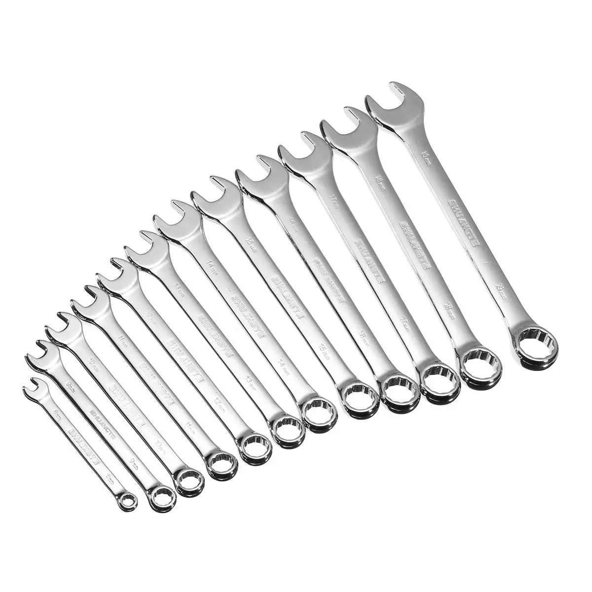 12pcs Spanner Wrench Set | Chrome Vanadium Steel | 6-19mm Polished Tool Kit - Image 3