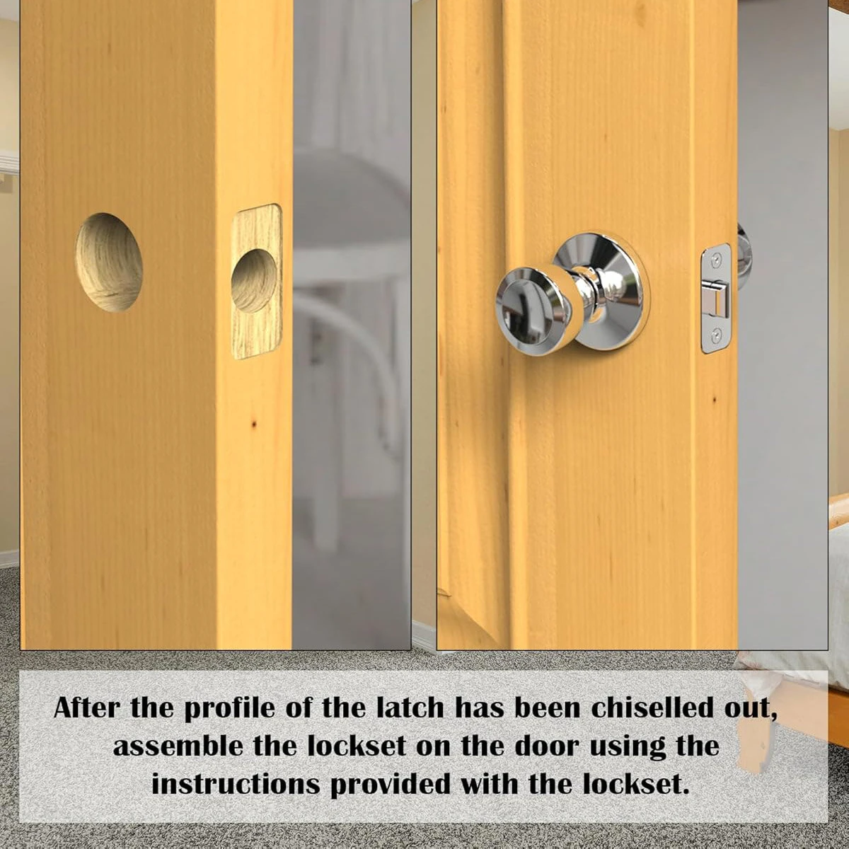 Door Lock Installation Kit - Stainless Steel Mortise Tool for 1-3/4 or 1-3/8 Doors - Image 5