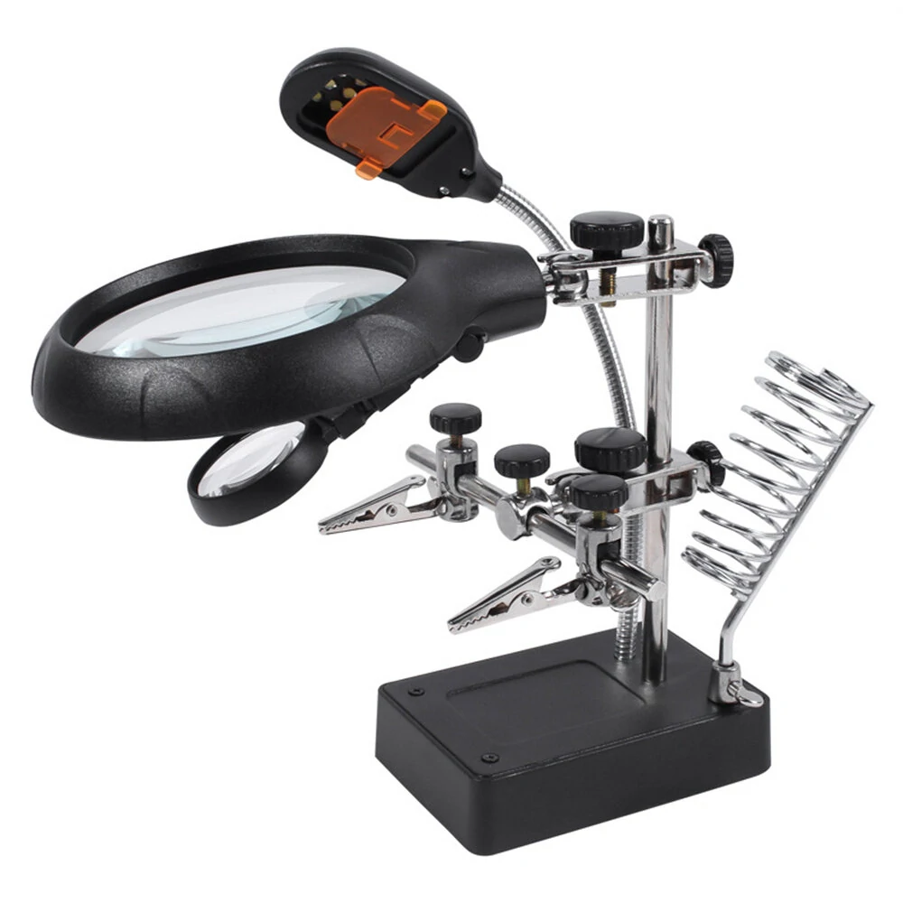 8X Adjustable Desktop Magnifier with 6 LED Lights | High Magnification Glass for Detail Work - Image 3