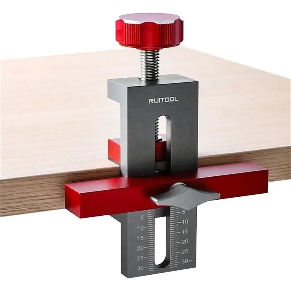 RUITOOL Cabinet Door Mounting Jig - Aluminum Alloy Positioner for Framed & Frameless Cabinets 0-40mm - Image 2