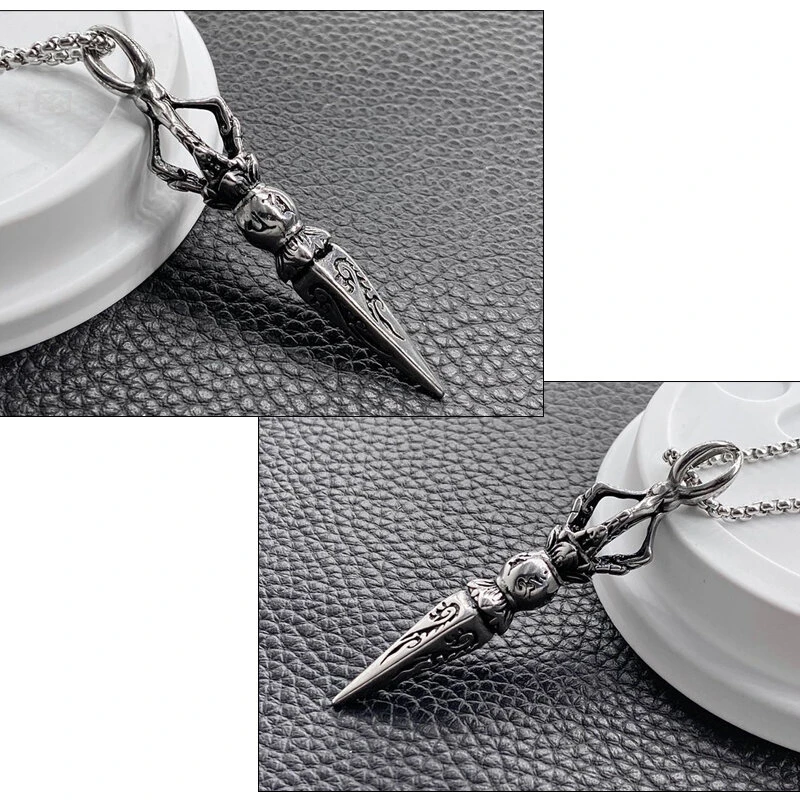 EDC Self Defense Gear - Titanium Steel Necklace Knife Beads Pendant | Outdoor Safety Tool - Image 2