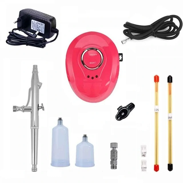 Dual Action Airbrush Kit - 0.2mm Nozzle with Compressor for Nail Art & Makeup - Image 2