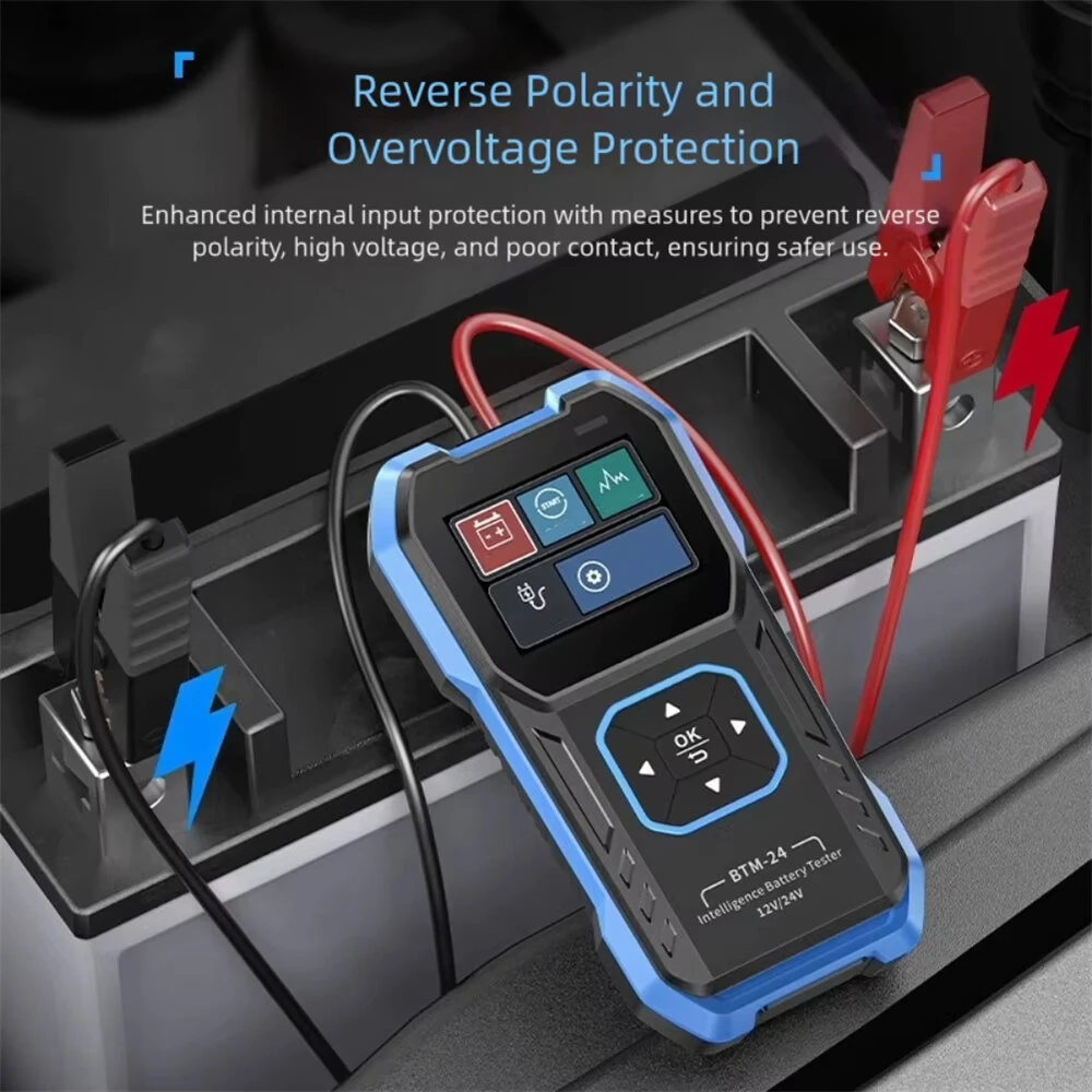 FNIRSI BTM-24 12V 24V Battery Tester | Color Screen & Reverse Polarity Protection - Image 3