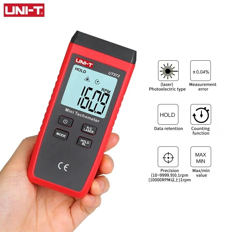 UNI-T UT373 Mini Laser Tachometer - Non-Contact 99999 RPM Gauge | LCD Backlight - Image 2