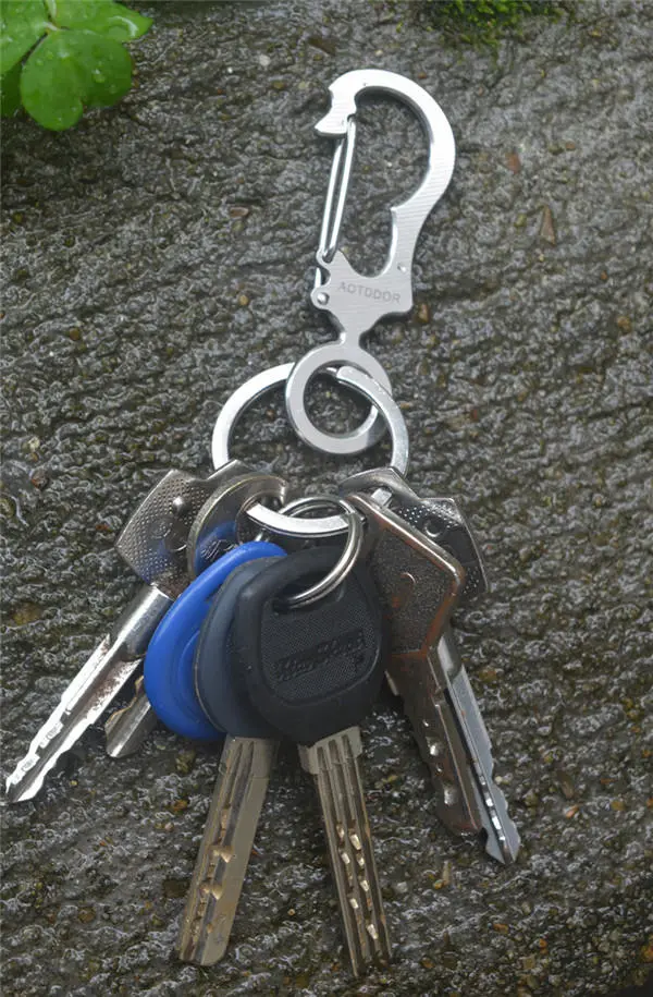 AOTDDOR Stainless Steel Keychain Multifunction Carabiner Buckle EDC Tool - Image 5