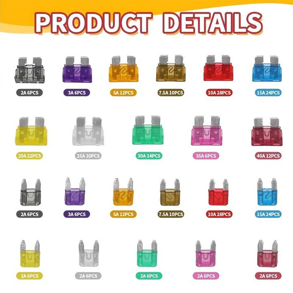 300pcs Auto Blade Fuse Assortment Kit - 5A to 30A for Car & Truck | Mini Size - Image 4