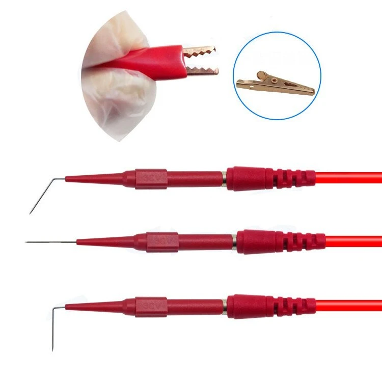 P1920 Banana Plug to Crocodile Clip Test Line Kit - 4mm 90/135 Degree with SG Probe Steel Needles - Image 2