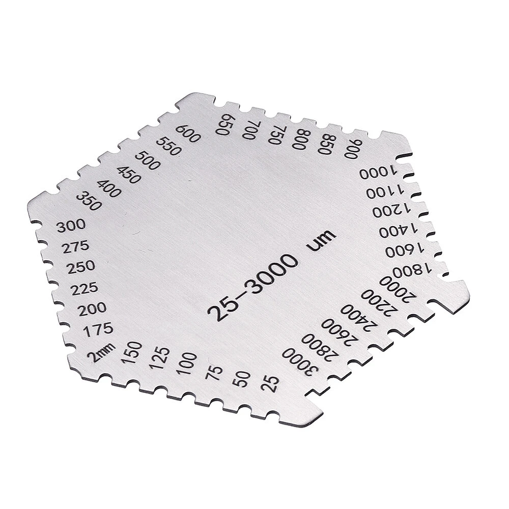 High-Precision Stainless Steel Wet Film Thickness Gauge | 25-3000um Hexagon Comb - Image 4