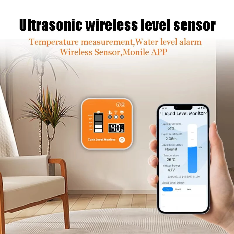 ME201R Ultrasonic Level Sensor | 4m Range LCD Display | Tuya Smart App Control - Image 4