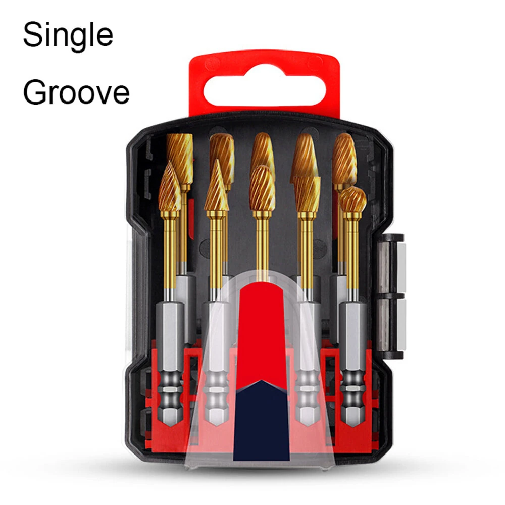 Titanium Carbide Burr Set | Tungsten Rotary File Bits for Metal Wood Plastic - Image 2