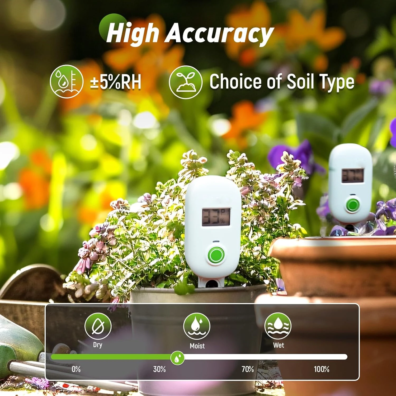 Soil Moisture Meter - Wifi Smart Monitor with Alerts for Garden Care - Image 3
