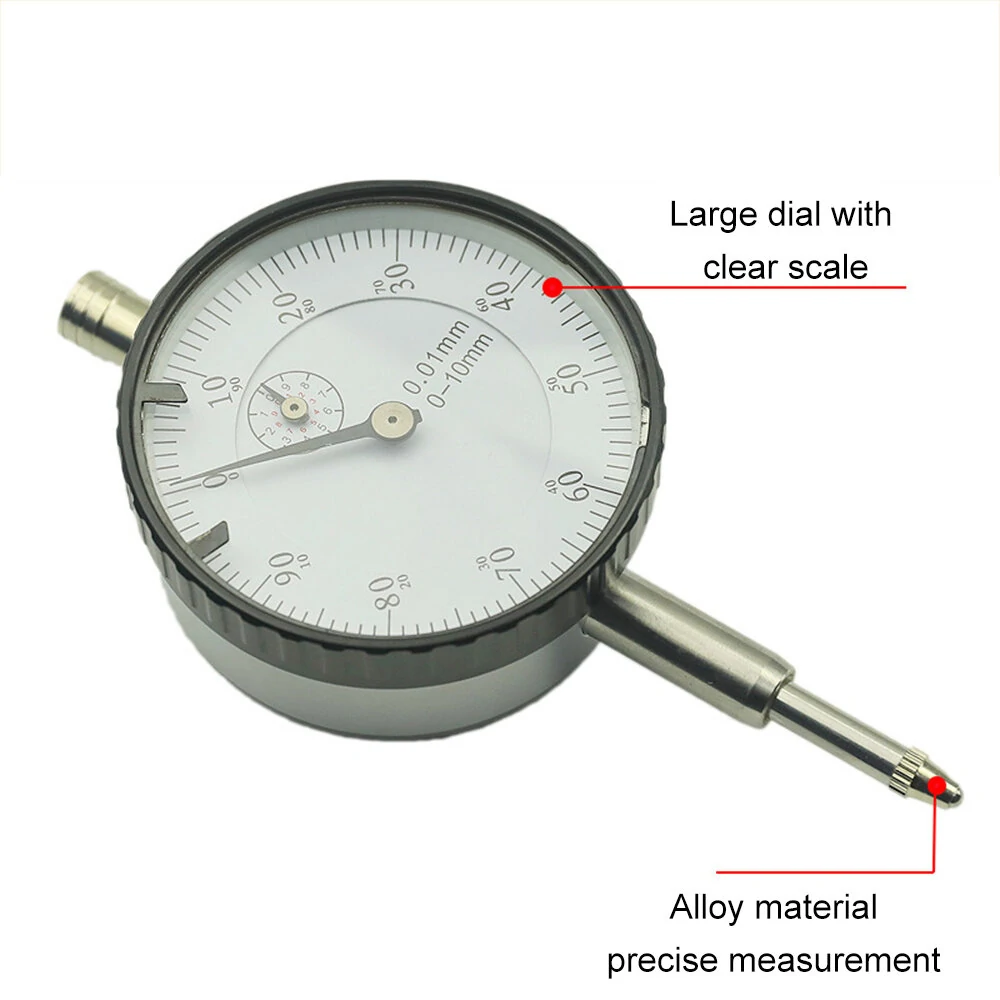 ETOPOO High Precision Dial Indicator - 0.01mm Resolution | 3-10mm Range | Shock Resistant Alloy Gauge - Image 4