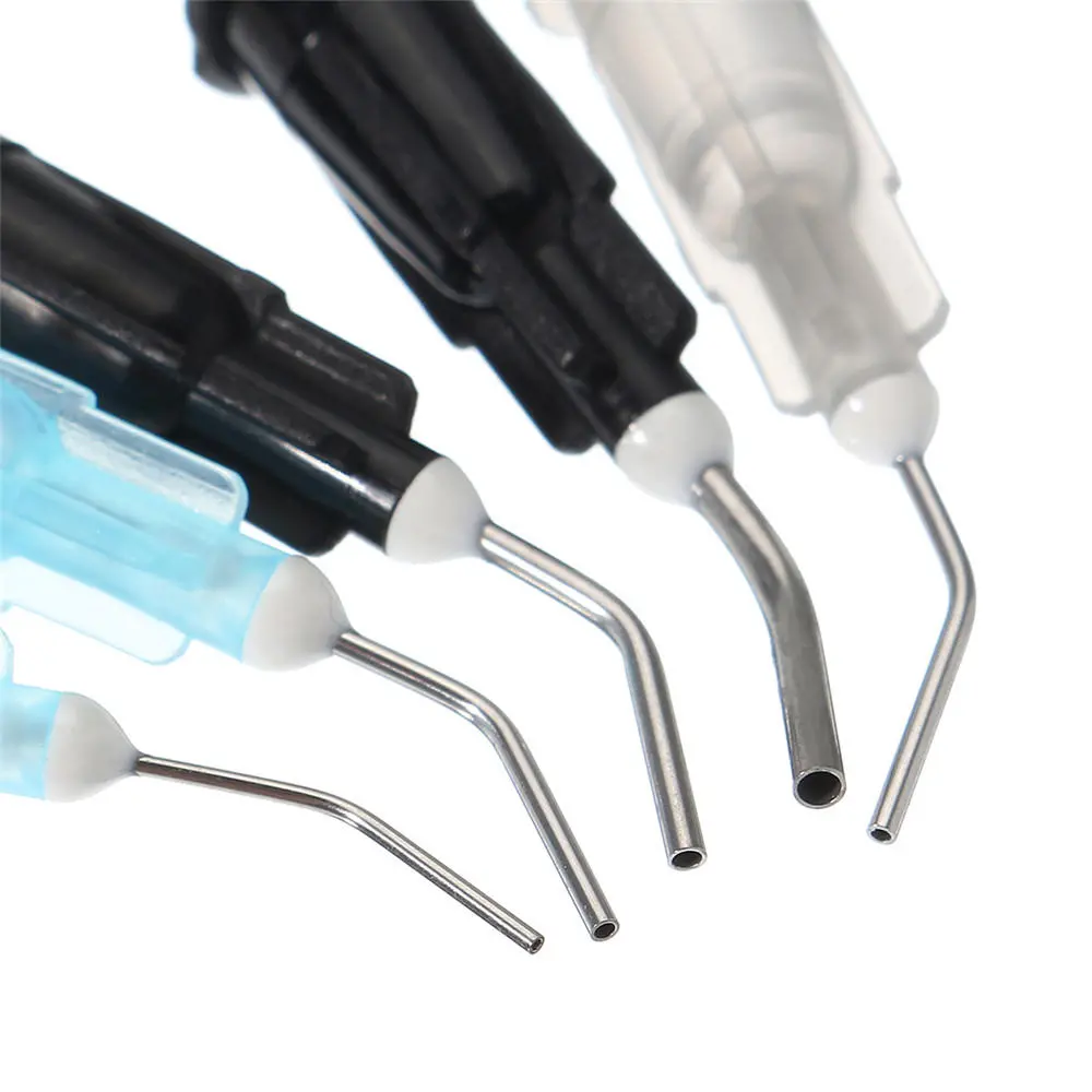 Dental Flow Sealant Composite Resin - 100pcs Bent Needle Tips with Flat Teeth - Image 2