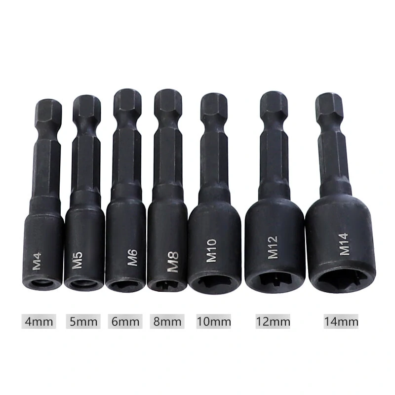 Drillpro 7Pcs M4-M14 Screw Tap Adapter Set | 1/4 Inch Hex Shank | For Electric Drill - Image 2