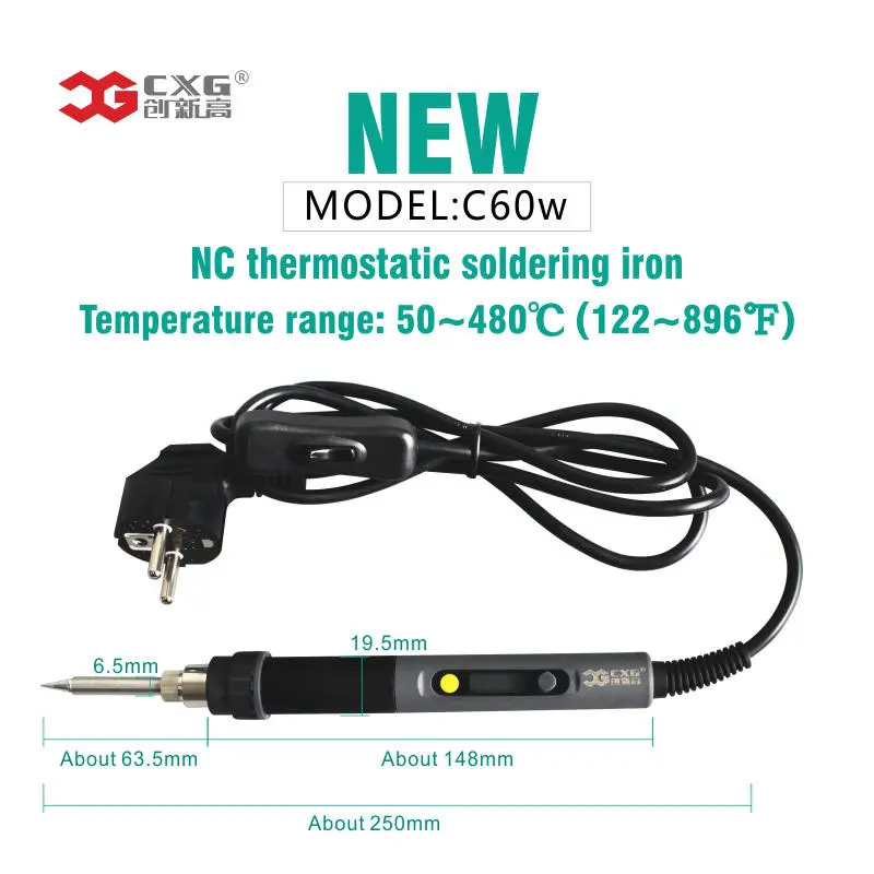 CXG C60W Solder Iron - LCD Digital Display, 300-450°C, NCT, Electric Soldering Iron - Image 3