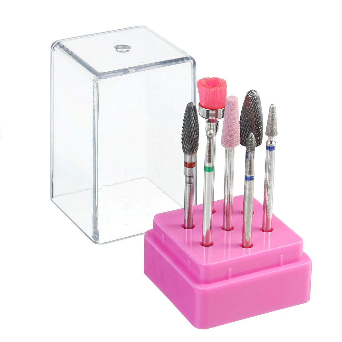 7Pcs Nail Art Drill Bits - Electric Manicure Tool with Polishing Grinding Heads - Image 2