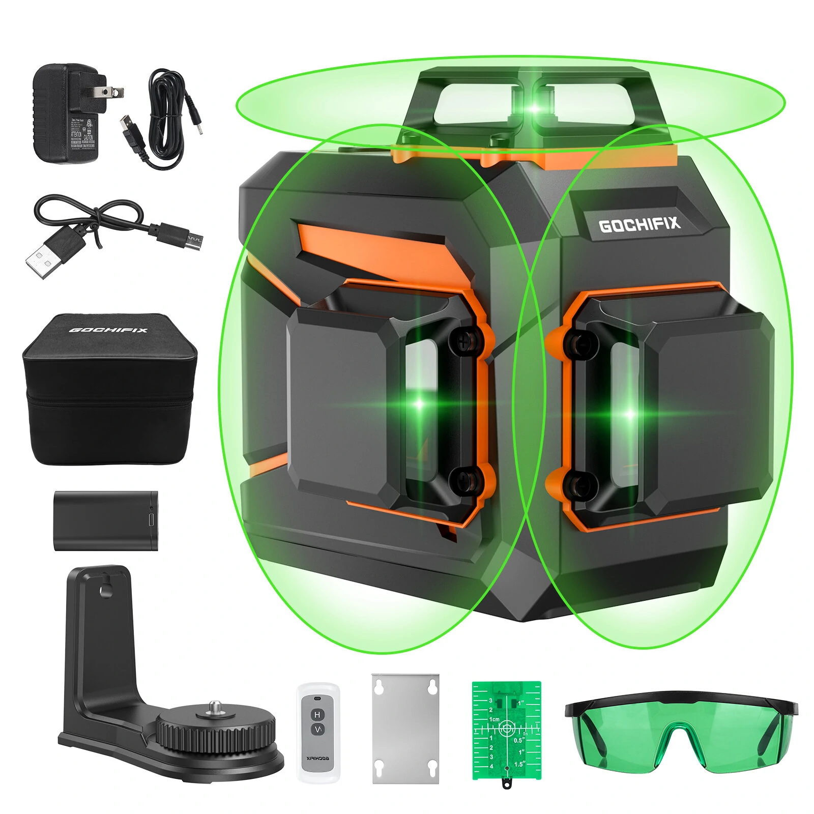 GOCHIFIX 3x360 Self-Leveling Green Laser Level | 12 Lines | Remote & Rechargeable - Image 2