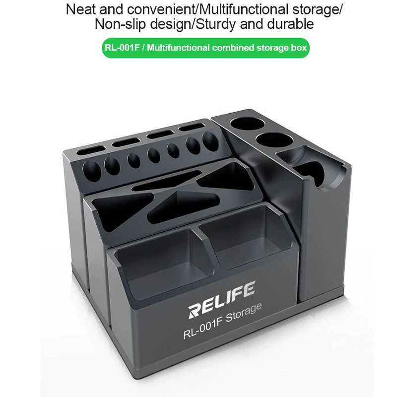 RELIFE RL-001F Aluminum Alloy Tool Organizer | Phone Repair Storage Box for Tweezers & Screwdrivers - Image 5