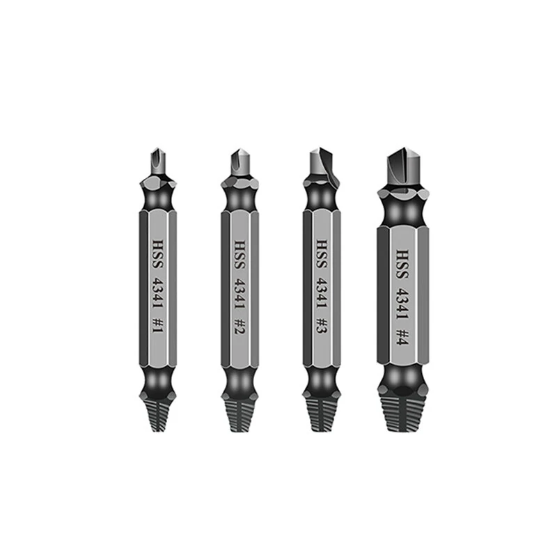 4PCS Titanium HSS Screw Extractor Set | Double Ended Damaged Stripped Screw Remover - Image 2