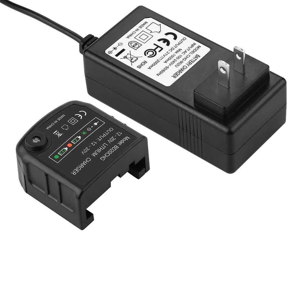 Black & Decker 20V Battery Charger | For 12-20V Li-ion Replacement Battery | US EU Plug - Image 4