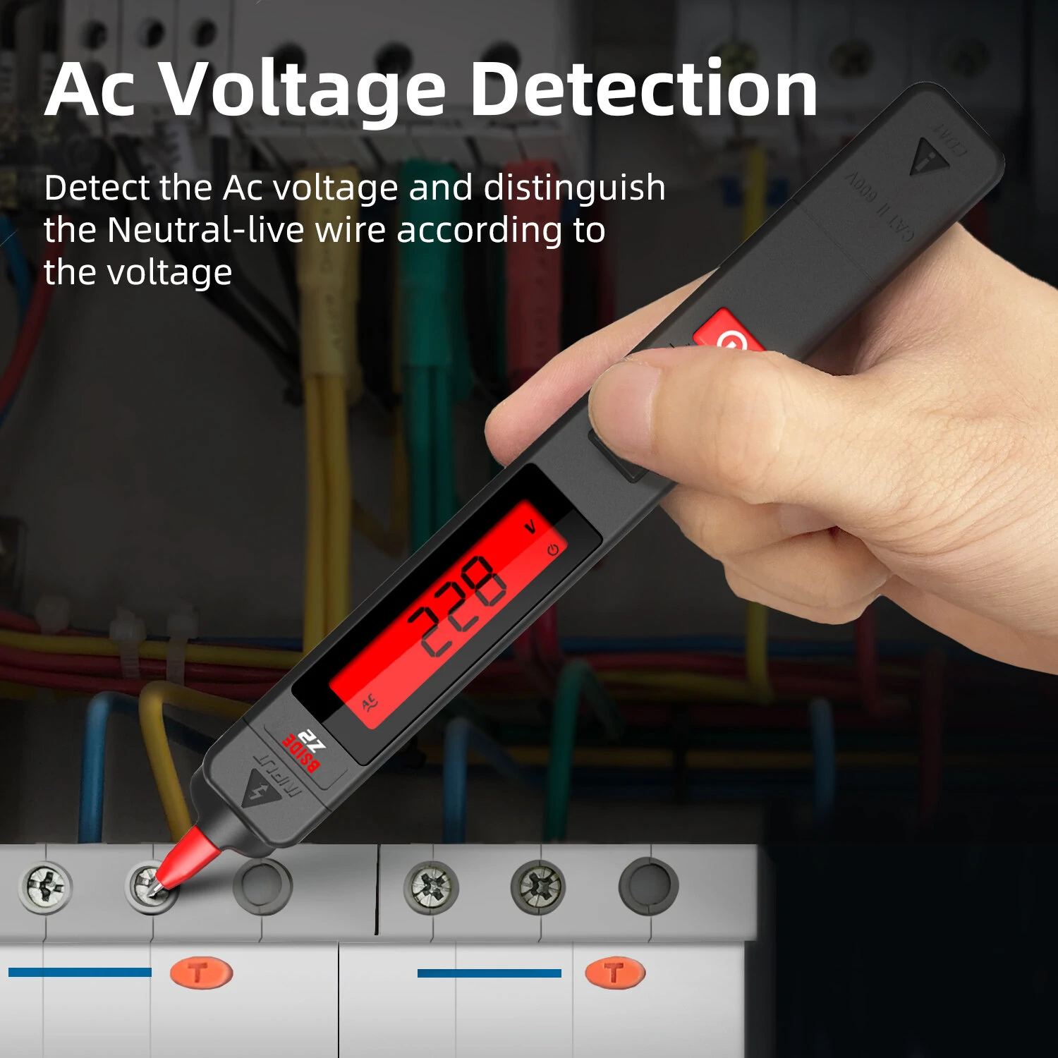 BSIDE Z2 Voltage Tester Pen - 12-300V LCD Display | Fast & Accurate - Image 2