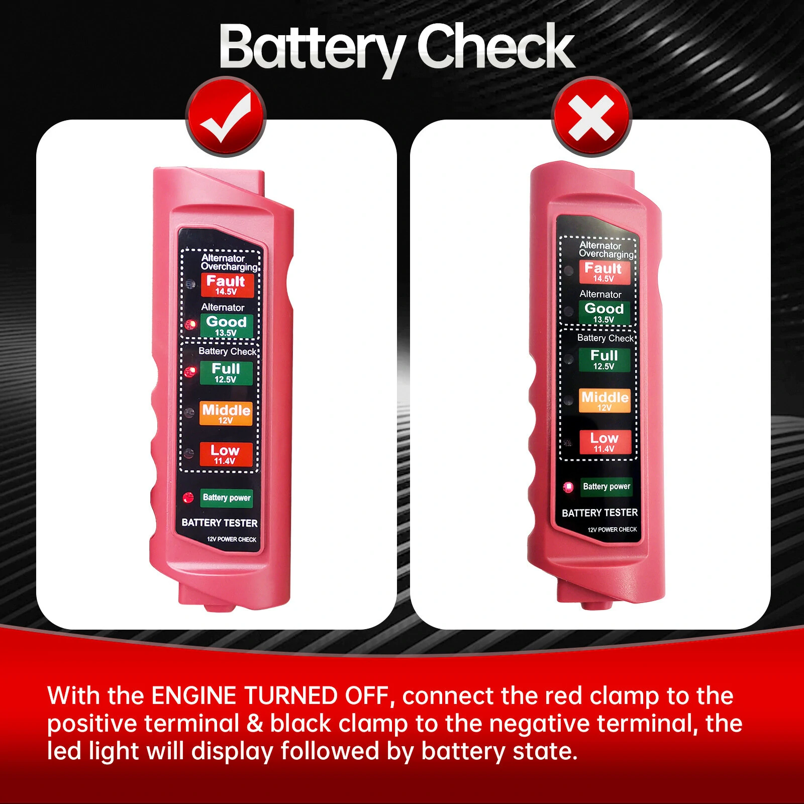 BT890 Advanced Car Battery Tester | Alternator Check, DC4-16V Range, Precise Measurements - Image 5