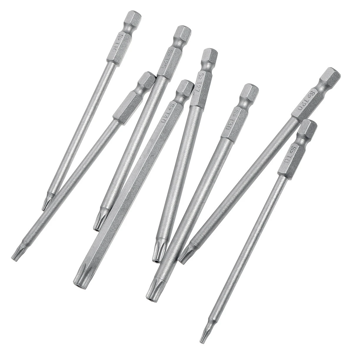 T8-T40 100mm Magnetic Torx Screwdriver Bits Set - 8pcs 1/4 Inch Hex Shank - Image 3