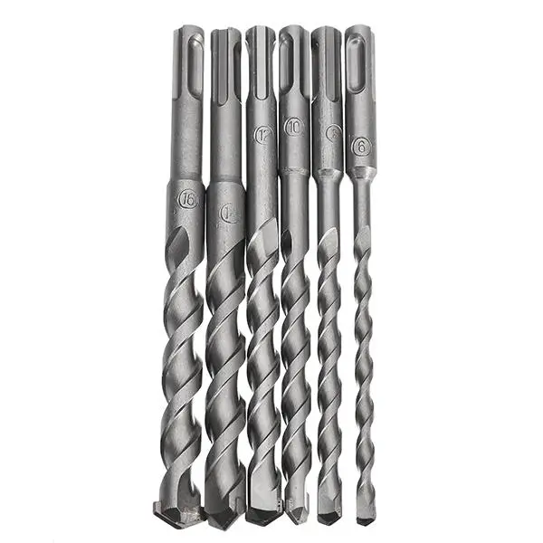 6Pcs SDS Plus Drill Bit Set - 6-16mm x 160mm Carbide Tip for Concrete - Image 2