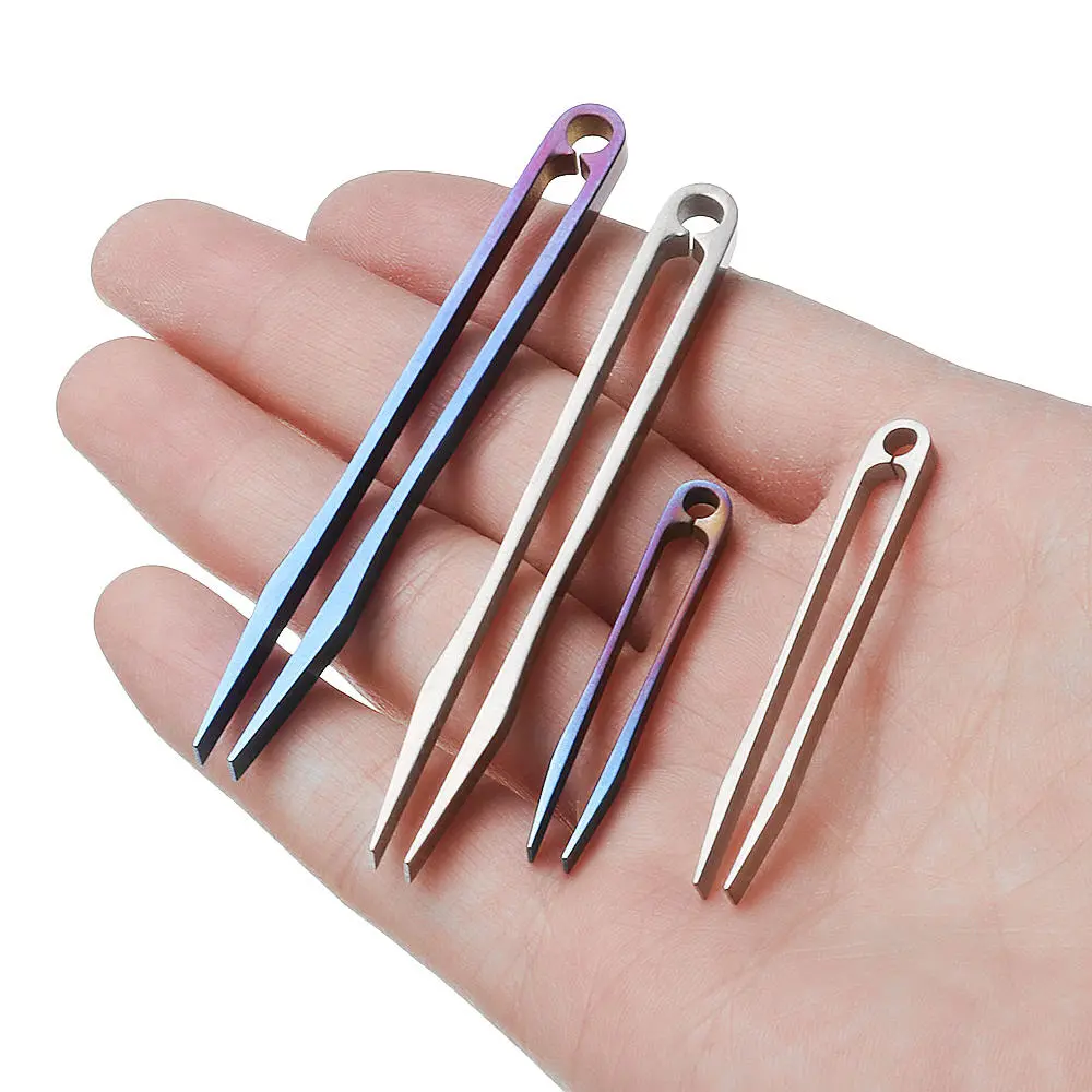 EDC TC4 Titanium Mini Tweezer - Portable CNC Clip Tool for Emergency - Image 2
