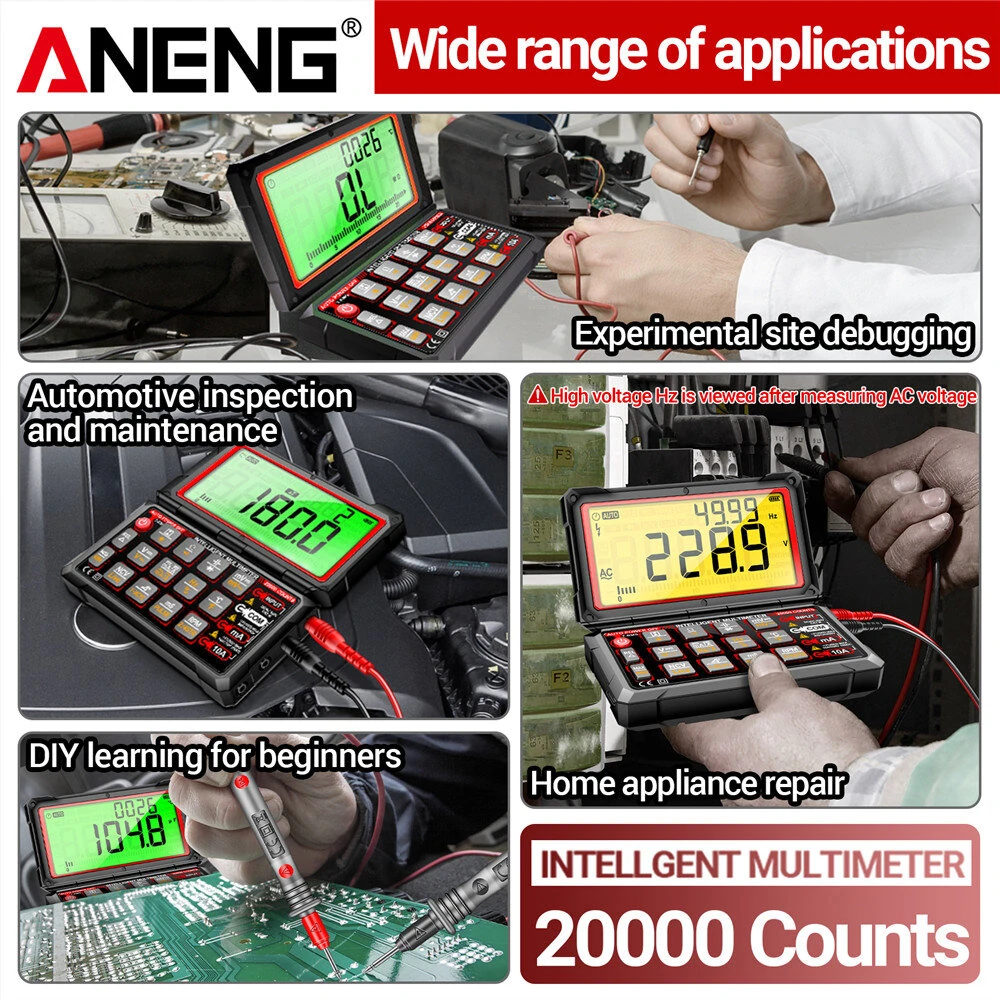 ANENG 623Pro Multimeter - 20000 Counts True RMS | NCV, Temp, Backlit LCD - Image 4