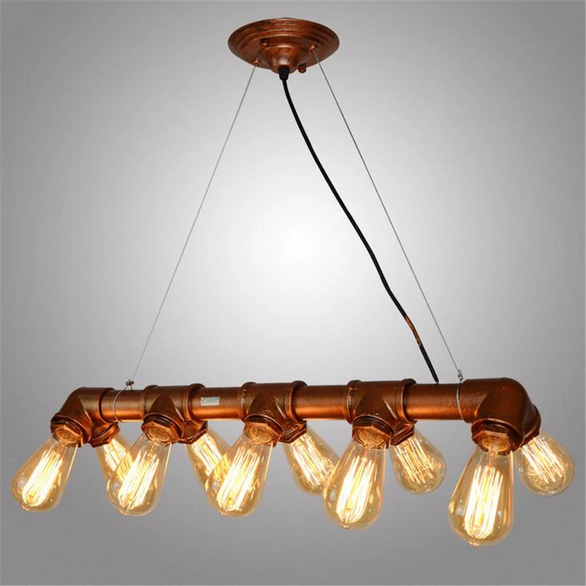 Industrial Pendant Light - 10 Head Ceiling Lamp for Cafe Restaurant - Image 3