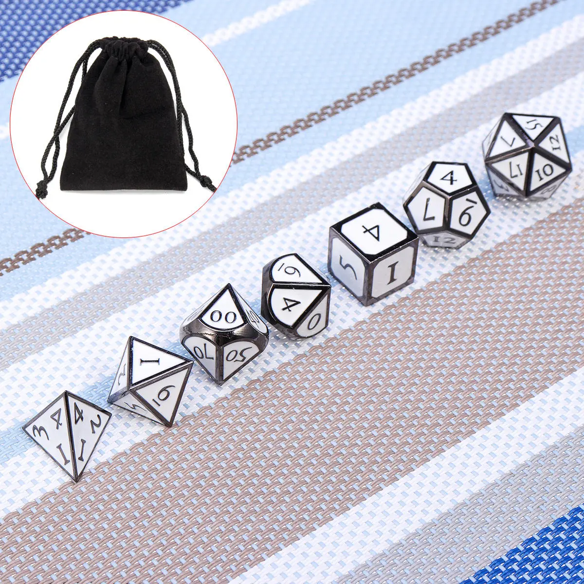 Zinc Alloy RPG Dice Set - 7Pcs Polyhedral Metal Dice for Role Playing Game - Image 4