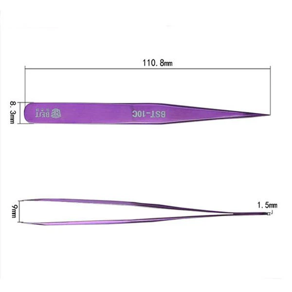 BEST BST-10C Anti-Static Pointed Tweezer | For Phone Repair & Precision Work - Image 5