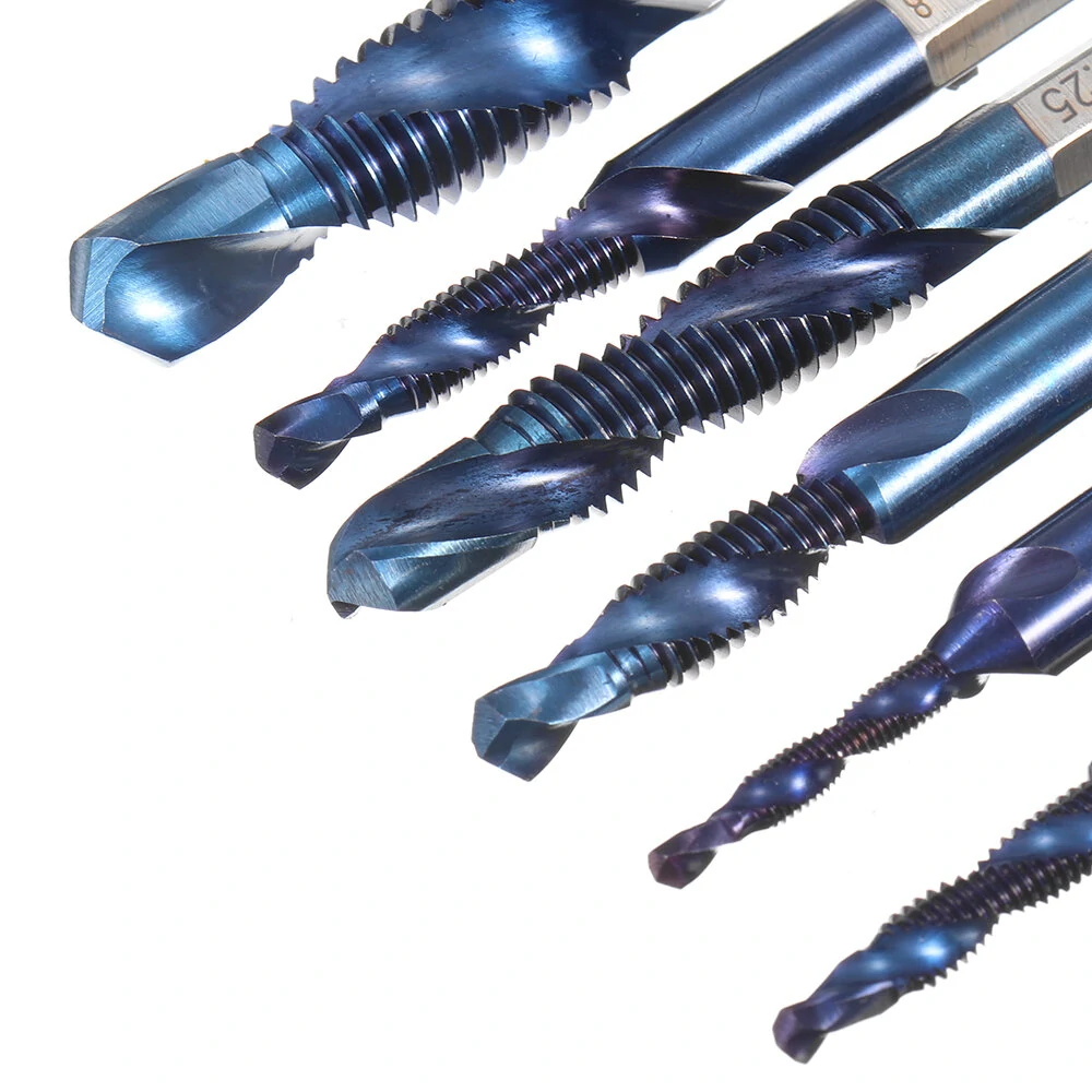 Drillpro 6pcs M3-M10 HSS Blue Nano Drill Tap Bit Set | Countersink & Deburr - Image 5