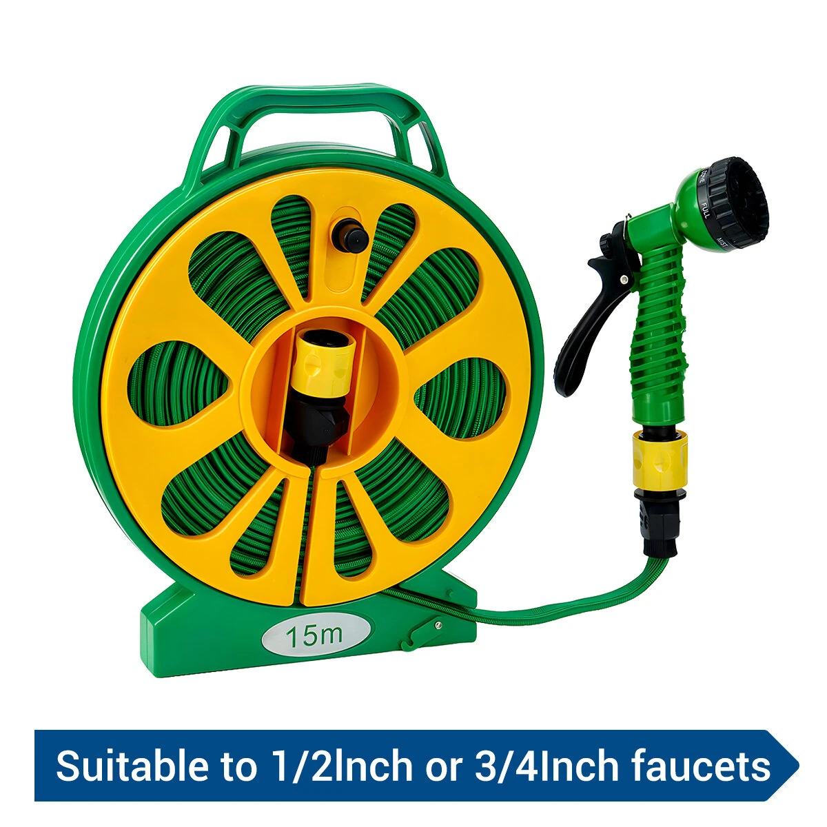 Drillpro 15m PVC Water Hose with 5 Spray Nozzle - Pressure Washer for Faucets - Image 2