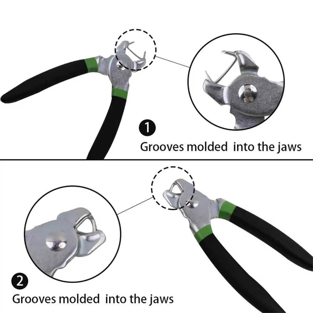 Hog Ring Pliers Kit - 200Pcs Galvanized Rings - Spring Loaded Grip for Fencing & Upholstery - Image 5