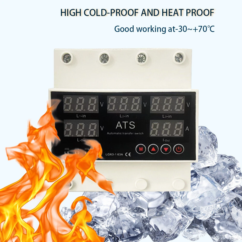 Three-Phase Digital Voltage Protector 63A 220V | Auto-Switching & Real-Time Monitoring - Image 5