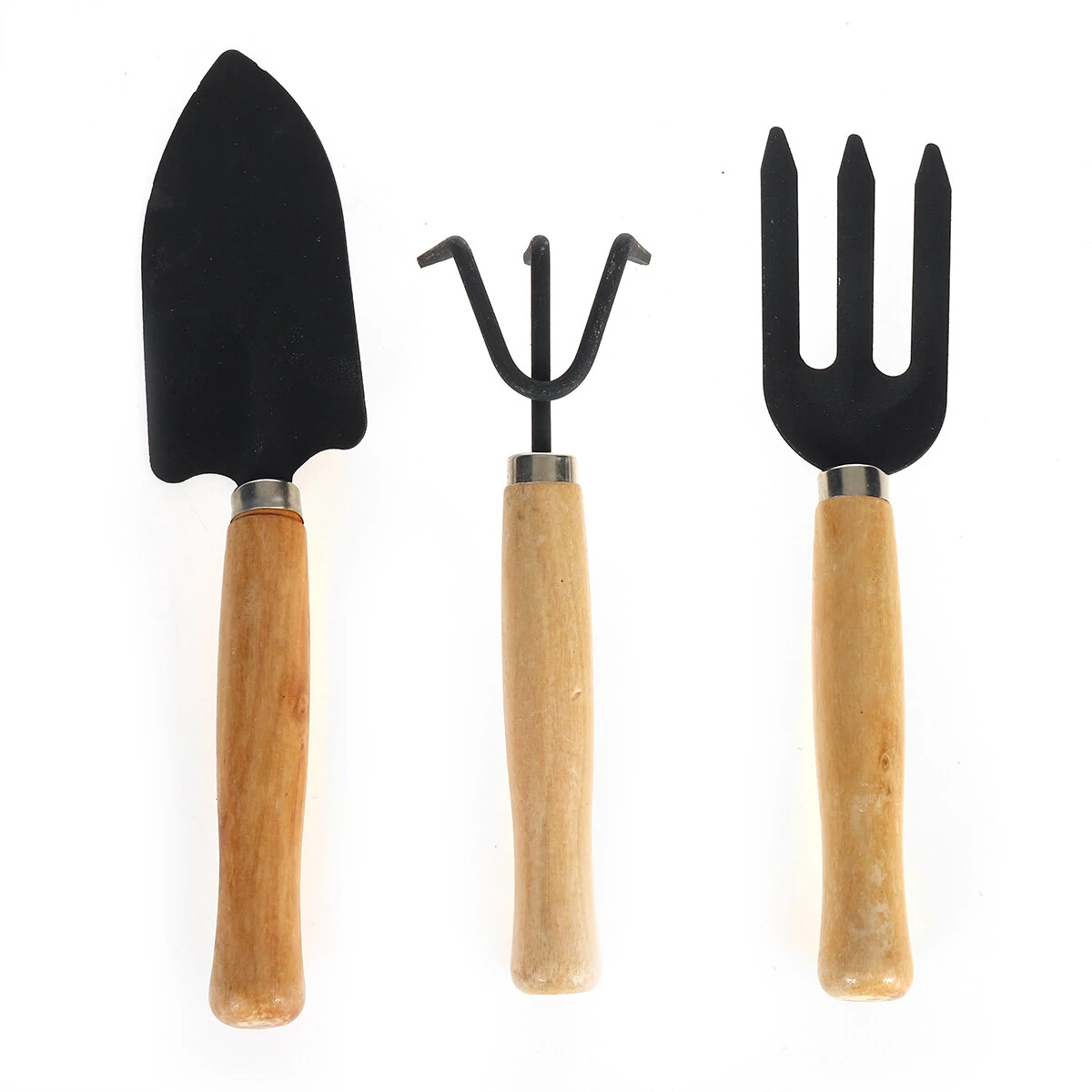 3Pcs Gardening Hand Tools Set - Trowel, Shovel & Rake for Soil Planting - Image 2