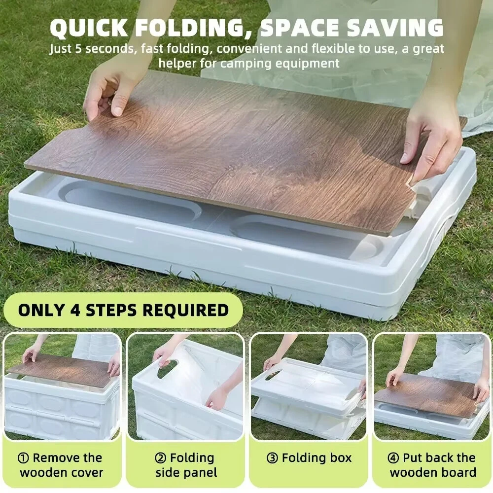 15L Folding Storage Box - White PP Material - Space-Saving Home Office Organization - Image 4