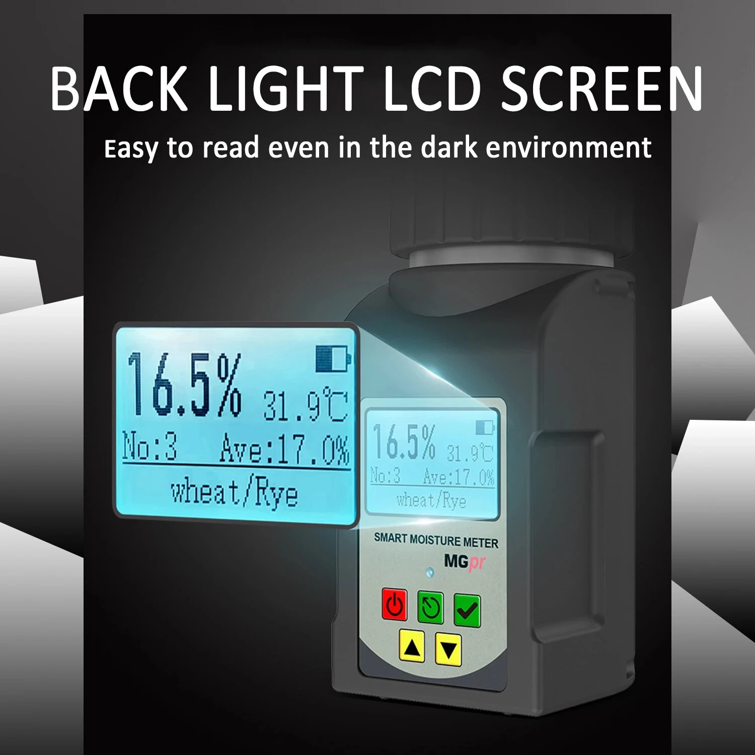GS25A Smart Digital Grain Moisture Meter - 25 Grain Types, LCD Display, Portable - Image 4