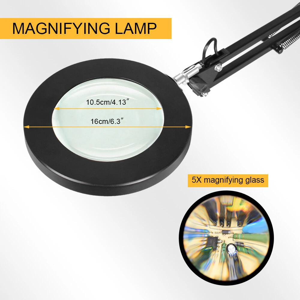 5X LED Magnifying Lamp - 64 Adjustable Lights for Reading, Crafts & Soldering - Image 5