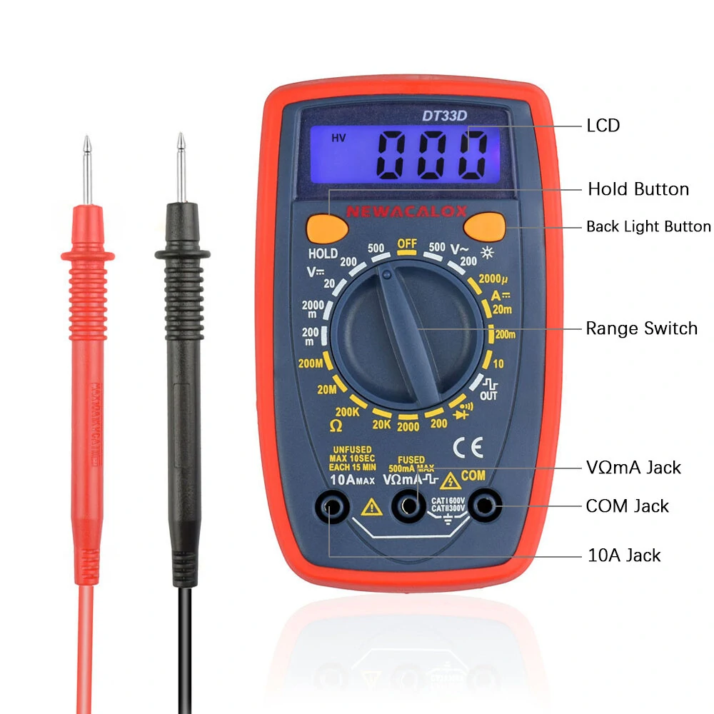NEWACALOX 60W Soldering Iron Kit | Digital Multimeter, Desoldering Pump | EU/US Plug - Image 4